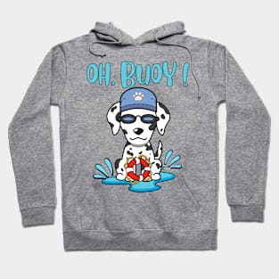 Funny Dalmatian Goes Swimming with a Buoy - Pun Intended Hoodie